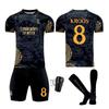 2324 Real Madrid Edición Conmemorativa Patrón Dragón Negro Camiseta de Fútbol para Niños 7 Vinicus 5 Vinicus 7 Camiseta de Ronaldo