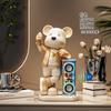 Ornamento de Mesa de Áudio Urso Violento Como Amor Decorações de Resina para Gabinete de TV Gabinete de Vinho Varanda Presentes de Inauguração