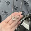 Nuevo Anillo de Pluma de Diseño Personalizado de Moda y Gama Alta, Exquisito Collar Completamente de Diamantes, Pendientes y Juego de Tres Piezas de Joyería