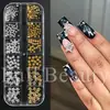 Novas decorações de nail art de 12 grades transfronteiriças, apresentando estrelas metálicas 3D em estilo japonês, com estrelas de cinco pontas douradas e prateadas para nail art DIY