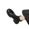 Botas Martin de cuero suave para mujer, nuevo estilo otoño e invierno 2026, botas elásticas, de suela gruesa, forradas de felpa, botines de estilo británico, zapatos de ajuste ceñido