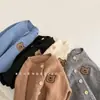 Chaqueta cárdigan de punto estilo coreano para niños, primavera y otoño, tops de manga larga para bebés, suéter de otoño para niños y niñas, ropa para salir