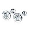 Pendientes de botón redondos de Zirconia, moda simple, personalidad elegante, pendientes para mujer con cierre de rosca, pendientes elegantes, lindos, pequeños, frescos