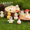 Acessórios de Resina para Plantas de Jardinagem Patinho MengMeng Enfeites para Micro Paisagismo Animais Fofos de Desenho Animado Enfeites de Patinho Engraçado