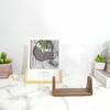 Calendario de mesa de madera, estilo europeo, portafotos de madera auténtica, adornos en forma de U, tablero de haya
