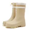 Novas Botas de Chuva Longas de Cano Alto até Meio da Panturrilha para Mulheres, Impermeáveis, Antiderrapantes, Resistentes ao Desgaste, Sapatos Externos, Sapatos de Trabalho para Cozinha