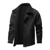 Amazon Wish Nueva Solapa Talla Grande Piel Una Pieza Chaqueta de Hombre Gamuza Casual Holgada