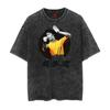 Camiseta de manga corta para hombre de la Costa Oeste con estampado de kung fu, boxeo, holgado, desgastado y estilo batik vintage de verano