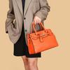 Bolso de Comercio Exterior para Mujer, Primavera 2025, Nuevo Bolso de Hombro Simple de Color Sólido Europeo y Americano, Elegante Bolso de Mano con Estampado de Litchi