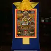 Vila Tibetana Cinco Clãs Deus da Riqueza Estátua de Bronze Thangka Pintura de Parede Moderna Banhada a Ouro Estampagem a Quente Decoração de Entrada de Sala de Estar Mural Pendurado na Parede
