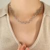 Collar sencillo de metal estilo ins europeo y americano, simple costura, cadena para el cuello, clavícula, acero de titanio que no se desvanece, joyería al por mayor