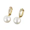 Pendientes colgantes de lujo de estilo europeo y americano con temperamento, incrustaciones de cobre, perla de circonio, pendientes retro elegantes para mujer, pendientes una generación de cabello