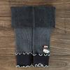 Leggings Gruesos Forrados de Polar para Niñas con Puños de Calcetín para Otoño e Invierno, Calcetines Apilados Tejidos, Medias de Nueve Puntos para Niños