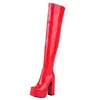 Calzado de talla grande 40-45 de comercio exterior, botas de mujer de comercio exterior, nuevo estilo otoño e invierno 202, con suela gruesa, tacón grueso, botas de tacón alto, botas altas hasta la rodilla, botas largas de tubo alto