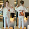 Pijama para niños, para niños, algodón peinado, manga larga, diseño lindo de dibujos animados, nuevo estilo primavera y otoño, conjunto de ropa para casa para niños mayores