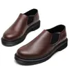 Zapatos de Cuero Nappa de Caña Baja con Banda Elástica para Mujer, Botines Cortos de Cuero Genuino Estilo Británico Talla Grande, Punta Redonda, Casual Unisex para Pareja, Ropa de Trabajo