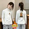 Camiseta de Manga Larga para Niña Otoño/Invierno 2026 Nuevo Estilo Niña Pequeña Térmica Polar Cepillado Capa Interior Volantes Casual Camiseta Base