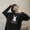 Camiseta de Manga Larga con Estampado de Dibujos Animados Estilo Coreano Estilo Harajuku para Mujer Primavera Nuevo Diseño Holgado Bf Perezoso Top de Media Manga