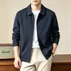 Jaqueta masculina estilo old money transfronteiriça, nova jaqueta cardigã casaco de cor sólida versátil para outono, vestuário masculino