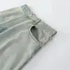Conjunto de Chaleco y Shorts de Mezclilla Estilo Wasteland Lavado Retro Americano para Hombre, Diseño de Verano con un Conjunto Completo