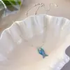 Colar Estilo Resort à Beira-Mar com Peixinhos e Estrelas do Mar para Mulheres, Design de Nicho, Corrente Alta para Clavícula, Acessório de Verão Único e Bonito
