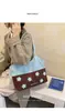 Nova Chegada de Outono Bolsa Tote Colorblock Estrela Grande Capacidade Bolsa para Aluno Aula Trabalho Retro Leve Ombro Único Bolsa de Compras