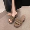 Zapatillas Plataforma Ligeras y de Lujo para Mujeres para Evitar Pisar Heces, Calzado de Verano para Exteriores, Zapatos Antideslizantes, Sandalias de Moda con Tacón Alto y Suela Gruesa para Niñas