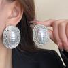 Pendientes Ovalados Vintage de Aleación Lugong para Mujer Pendientes de Perla Estilo Barlot Exagerado Joyería para Orejas Personalizada de Gama Alta Europea y Americana