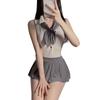 Golden Night Sex Lingerie Sexy Pequeno Peito Sem Costas Bonito Vestido de Estudante Estilo Acadêmico JK Uniforme de Uma Peça Terno Tentador Feminino