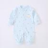 Primavera e Outono Roupas de Recém-Nascido Sem Costura Manga Curta Algodão Puro Grau A Roupa Íntima Pijama Macacão Roupa de Rastejar Manga Longa Confortável Novo Estilo