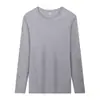 2023 nueva camiseta de manga larga de cuello redondo de color liso para hombre y mujer, camiseta interior, ropa de otoño
