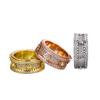 Anillo de Engranaje Giratorio Redondo Popular de Metal Gipsofila Diamante Completo Incrustado Sentido Mecánico Transfronterizo