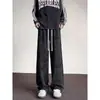 Pantalones largos de invierno para hombres altos, pantalones deportivos tie-dye, estilo americano casual con aspecto desgastado, pantalones de pierna curva estilo japonés