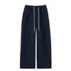 Pantalones de Lana de Cordero Blancos Cálidos de Forro Polar de Pierna Ancha para Mujer, Invierno 2026 Nuevos Pantalones Deportivos Jogger Gruesos Forrados de Forro Polar de Cintura Alta