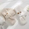 Conjunto de Cuello Cruzado Cálido de Oso Lindo para Mujer Bufanda de Piel de Conejo Sintética para Hombres y Mujeres Invierno Espesado Felpa Suave Bufanda