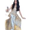 Vestido Floral sin Mangas Dulce Estilo Francés para Mujer, Nuevo Tendencia Verano 2026 Vestido Tanque de Cintura Alta Reductor de Edad