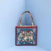 Bolsa de mano bordada con hilo de oro de estilo étnico, bordado a doble cara, bolsa tejida de estilo Harajuku transfronteriza con dibujos animados