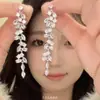 ¡El hermoso Dios viene! Pendiente de clip de oro para oreja de viento hija sin agujero en la oreja pendientes largos de pedrería para cara fina con borla para mujer