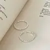 Anillo Delgado Irregular Martillado de Plata de Ley S925 para Mujer Estilo Simple Fresco Ins Personalidad Apilable Banda Lisa Anillo para Dedo Índice