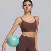 Top Esportivo com Alça Fina, Sutiã de Yoga com Costas Bonitas e Bojo, Absorção de Choque, Sling Esportivo Versátil para Pilates e Fitness