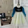 Vestido de Niña 2026 Primavera Nuevo Estilo Moda Vestido de Cumpleaños de Bebé Niña Reina de Hielo Anna Vestido de Princesa
