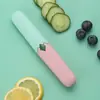 Cuchillo y Pelador de Frutas Dos en Uno, Pelador de Frutas Multifuncional Portátil de Acero Inoxidable con Doble Cabeza, Pelador de Oficina