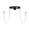 Juguete sexual oral de silicona, artículo novedoso para adultos, bola suave sólida SM, mordaza oral, correas de cuero genuino, suministros de bondage y entrenamiento