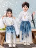 Hanfu Infantil Primavera Outono 2026 Novo Estilo Crianças Bonitas Fantasia de Performance para Jardim de Infância Fantasia Antiga Melhorada Roupas de Recitação para Meninas