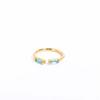 Anel de abertura ajustável S925 prata pedra verde europeu e americano temperamento moda simples retro geométrico japonês e coreano anel feminino