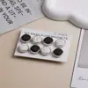 Bufanda Chal de Joyería para Mujer de Venta Caliente Transfronteriza Pañuelo Gemelos Bufanda Hebilla Magnética Fuerte Mármol Agrietado Blanco y Negro Hebilla de Bufanda de Seda