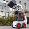 Cargador Compacto Transfronterizo Sitio de Construcción Pala Compacta Multifuncional Cargador de Orugas Montado en Ruedas
