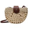 Bolsa de Palha Tecida de Verão 2021 Design de Nicho Bolsa Feminina Elegante Bolsa Transversal Versátil Bolsa de Ombro Tecida Moda Bolsa Redonda