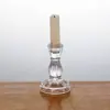 Candelabro Retrô Estilo Europeu para Casa e Café, Decoração Romântica e Luxuosa, Candelabro de Vidro com Padrão Vertical em Relevo de Diamante