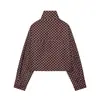 Venta al por mayor transfronteriza 2026 Primavera Nueva Moda Femenina Estampado de Lunares Estilo Europeo y Americano Chaqueta de Gasa Burbuja en Azul Marino